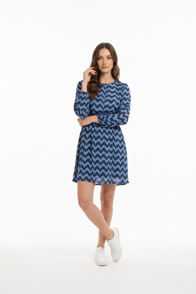 Romi Romi Montana Long Sleeve Short Dress Navy | Ooh Ooh Shoes woman's clothing and shoe boutique located Naples Florida